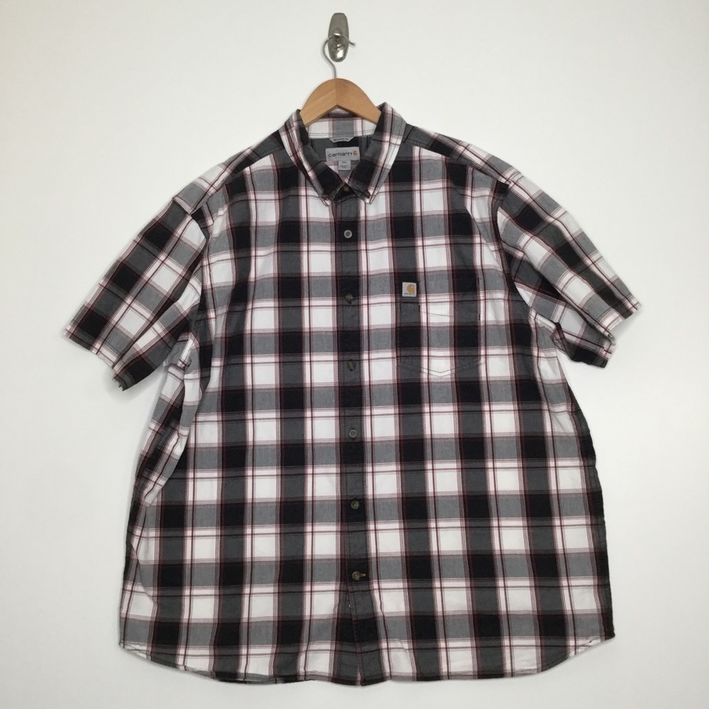 Carhartt‎ Plaid Button Up Short-SleeveShirt Size XL